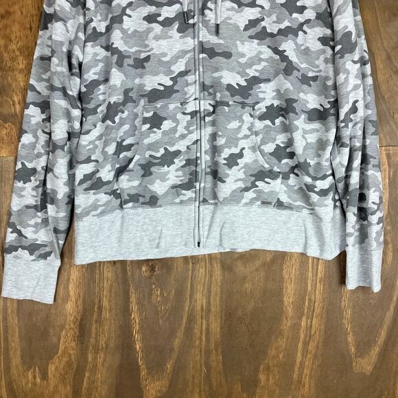 Eddie Bauer Women Jacket Gray Camo Full Zip Hooded Pocket Modal Blend Stretch XL - Picture 3 of 12